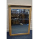 AN ADDISON ROSS OAK FRAMED WALL MIRROR, 123cm x 92cm