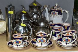 AN A. B. JONES GRAFTON COFFEE SET, comprising coffee pot, milk, sugar, five cups and saucers - two