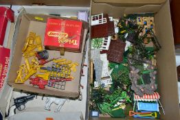 A QUANTITY OF UNBOXED BRITAINS FLORAL GARDEN ITEMS, to include greenhouse (2592), garden swing