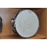 A VINTAGE PREMIER 14 INCH X 5 INCH CHROME SNARE DRUM, serial no 2985
