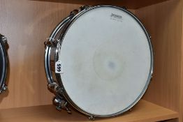 A VINTAGE PREMIER 14 INCH X 5 INCH CHROME SNARE DRUM, serial no 2985