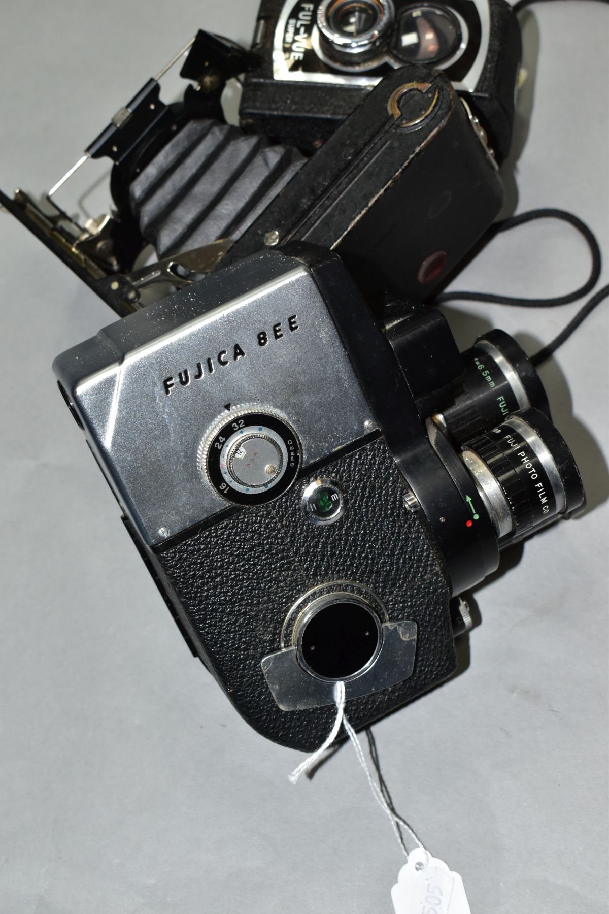 AN ENSIGN INSTANT POCKET FOLDING CAMERA, a Ross Ensign Ful-Vue Super and a Fujica 8EE Cine camera ( - Image 7 of 8