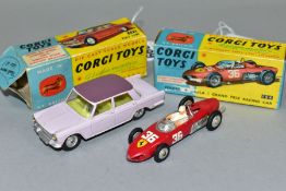 TWO BOXED CORGI TOYS CARS, Ferrari F1 Grand Prix racing car, No 154 and Fiat 2100 saloon car, No 232