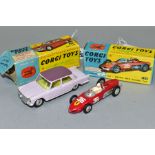 TWO BOXED CORGI TOYS CARS, Ferrari F1 Grand Prix racing car, No 154 and Fiat 2100 saloon car, No 232