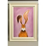 JENNIFER HOGWOOD (BRITISH 1980), 'HATTY HARE', a whimsical portrait of a hare, signed bottom