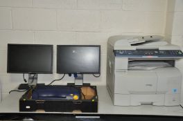A PANASONIC WORKIO 8060 OFFICE PRINTER, a Esselte Laminator and two Dell 1909W Monitors ( all PAT