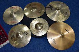 A ZILDJIAN AMIR 16 INCH CYMBAL (no cracks, splits and don't appear to be turned down), a Zildjian