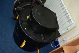 A SET OF HARDCASE MOULDED PLASTIC DRUM CASES comprising 13,14,16,22 and 14inch snare