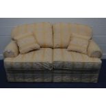 A REYLON UPHOLSTERED TWO SEATER SOFABED, width 182cm