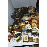 A BOX AND LOOSE ALARM, MANTEL AND OTHER CLOCKS AND PARTS, including a Kenton 'Solid State Clock