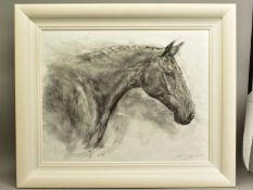 GARY BENFIELD (BRITISH 1965) 'REGAL II' a head and shoulders profile portrait of a horse, signed