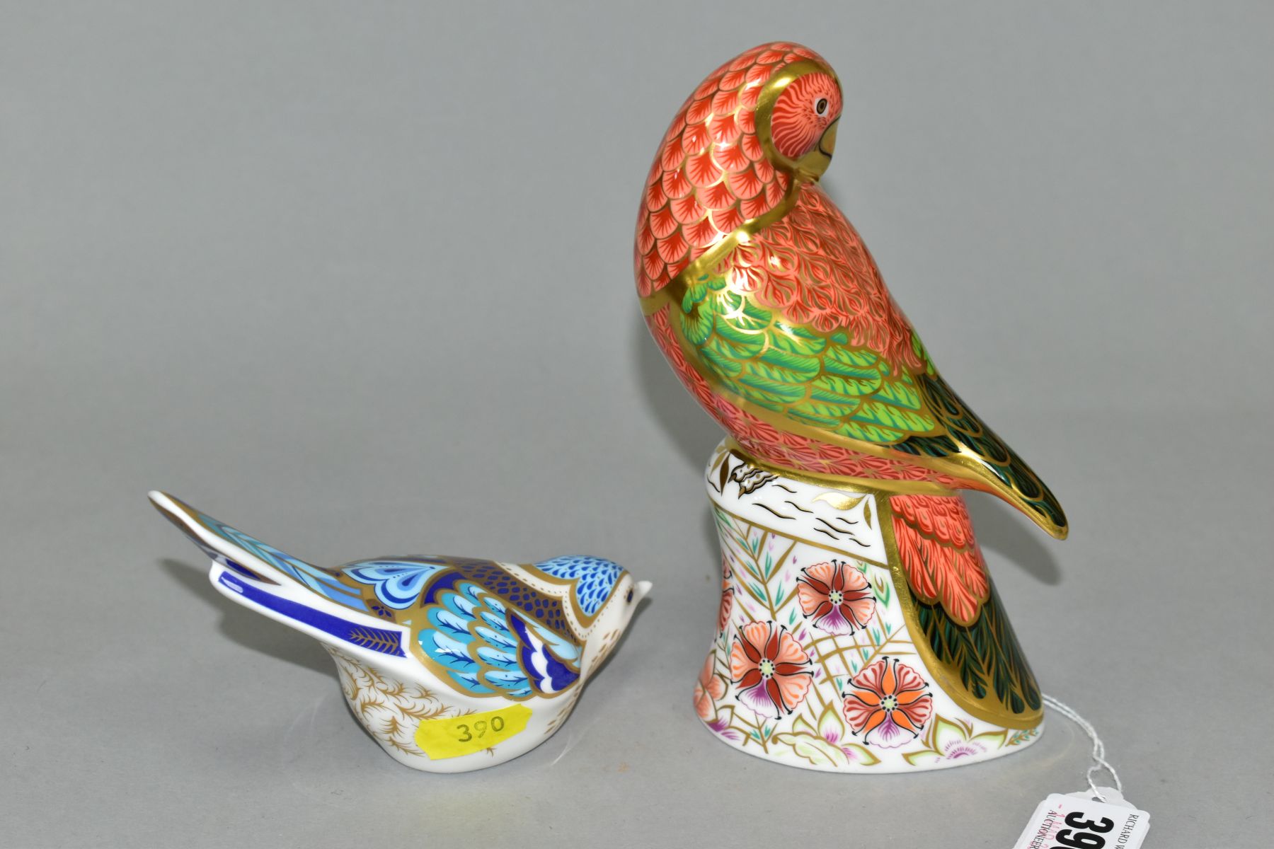 TWO ROYAL CROWN DERBY PAPERWEIGHTS, 'Lorikeet', limited edition 308, no stopper and base scratched - Image 2 of 6