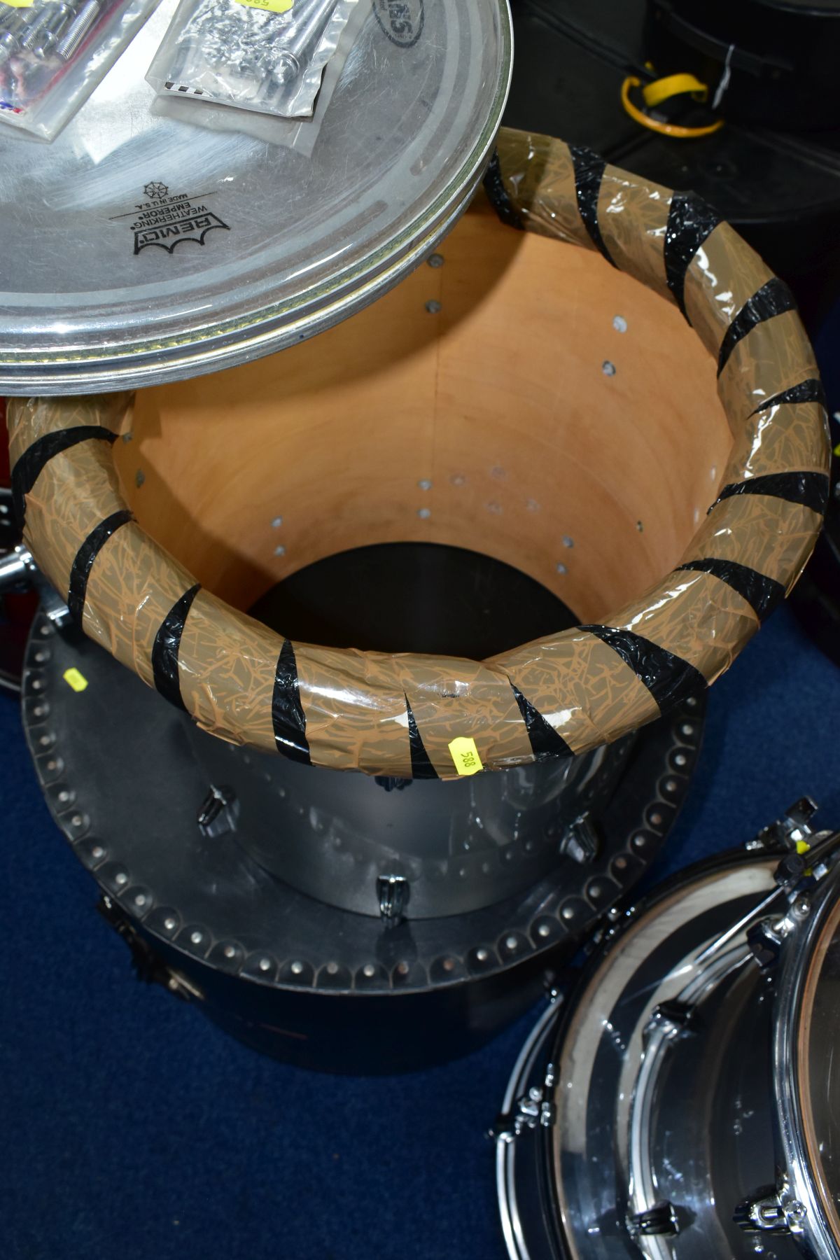 A ROGERS RX8 FIVE SHELL DRUM KIT, in smoke grey with a set of LeBlond fibre cases comprising a 22 - Image 3 of 9