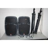 A PAIR OF JBL EON 315 ACTIVE PA SPEAKERS, 300watts with 1x15 and horn to each cabinet (PAT pass