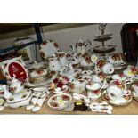 ROYAL ALBERT 'OLD COUNTRY ROSES' TEA/DINNER WARES AND TRINKETS, comprising three tier cake/