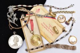 A SELECTION OF ITEMS, to include a silver open faced pocket watch case, with a detailed foliate