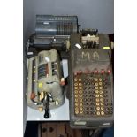 THREE ADDING MACHINES, Muldivo Mentor, model WSR 160, Guy's Calculating Britannic (Muldivo plaque to