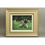 SHERREE VALENTINE DAINES (BRITISH 1959) 'PERFECT MATCH' a limited edition print of a tennis match