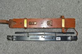 A MILITARY PAINTED BRASS MKII ALIDADE SIGHT RULE, approximately 46cm in length, stamped Broad