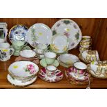 A GROUP OF ASSORTED ROYAL ALBERT CUPS, SAUCERS, PLATES AND BOWLS, named patterns include Amercian