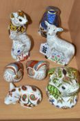 ROYAL CROWN DERBY PAPERWEIGHTS, comprising 'Bo', limited edition of 1000, no stopper, 'Toad',