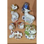 ROYAL CROWN DERBY PAPERWEIGHTS, comprising 'Bo', limited edition of 1000, no stopper, 'Toad',