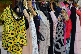 A LARGE ASSORTMENT OF CLOTHING VARIOUS AGES AND SIZES, to include Karen Millen dress size 12, Stella