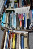 BOOKS, three boxes containing over sixty titles, mainly hardback non fiction, subjects include