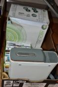 XBOX 360, a boxed console with instruction manuals and cables, etc, another console (unboxed), two