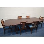 A G PLAN MAHOGANY EXTENDING DINING TABLE, with two additional leaves, extended length 268cm x closed
