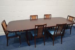 A G PLAN MAHOGANY EXTENDING DINING TABLE, with two additional leaves, extended length 268cm x closed