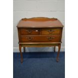 A YOUNGER CHERRYWOOD SIDE TABLE/CHEST OF TWO OVER ONE LONG DRAWER, width 91cm x depth 49cm x