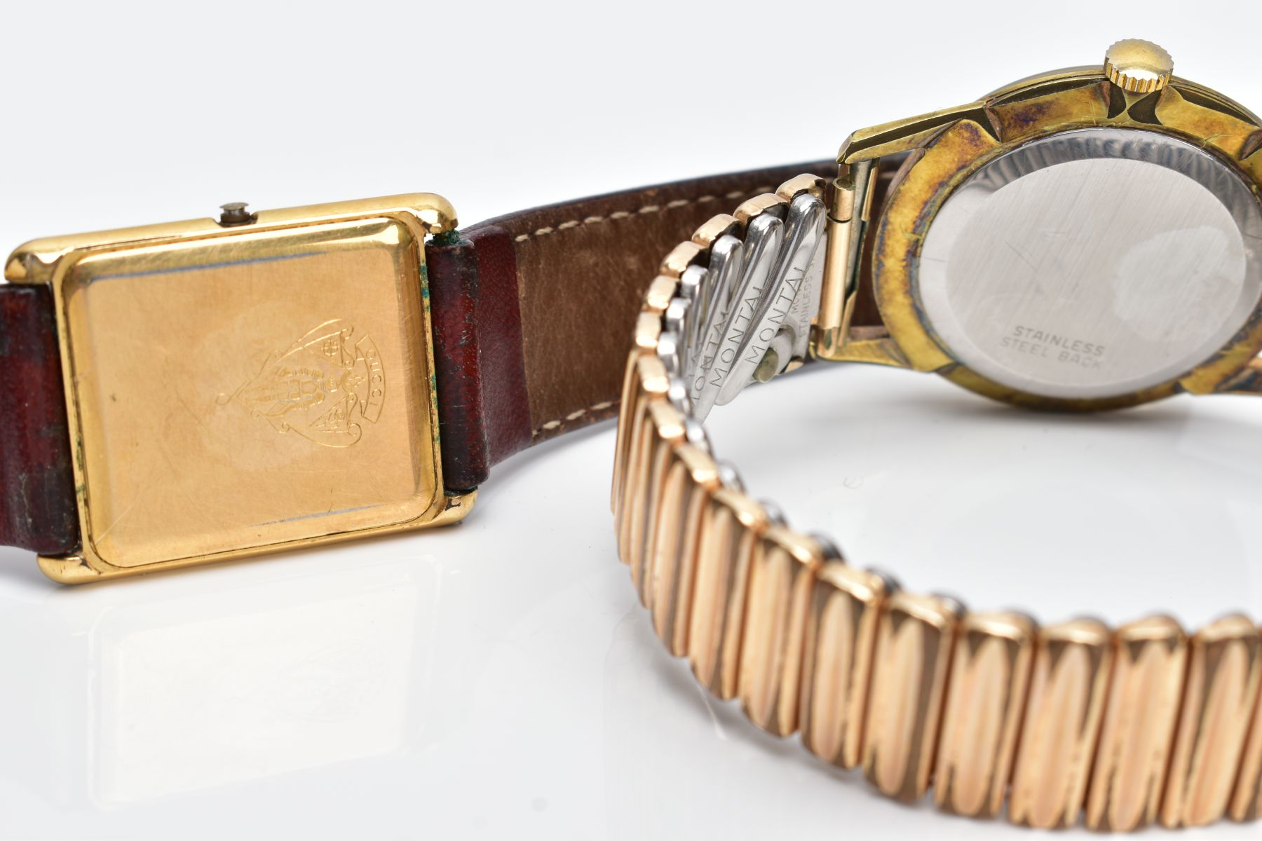 TWO WRISTWATCHES, to include a gent's wristwatch with a tank gold tone dial signed 'Gucci, - Image 6 of 7