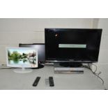 A PANASONIC TX-L32X 32 inch TV with remote, a Technika 18.5 inch LCD tv with remote, a Sharp DVD