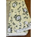 A BOLT OF LAURA ASHLEY 'Little Bower-Dark Green multi cream' fabric, dated 1983 to Selvedge, width