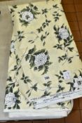A BOLT OF LAURA ASHLEY 'Little Bower-Dark Green multi cream' fabric, dated 1983 to Selvedge, width