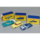 THREE BOXED LESNEY MATCHBOX I-75 SERIES DIECAST VEHICLES, Ford Zephyr 6, No 33, Vauxhall Victor