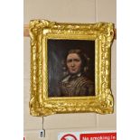 A HEAD AND SHOULDERS PORTRAIT OF A VICTORIAN LADY, unsigned oil on canvas, framed, size