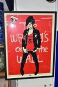 SHEPARD FAIREY (AMERICA 1970) 'WRITING ON THE WALL - RED' a limited edition screen print depicting a