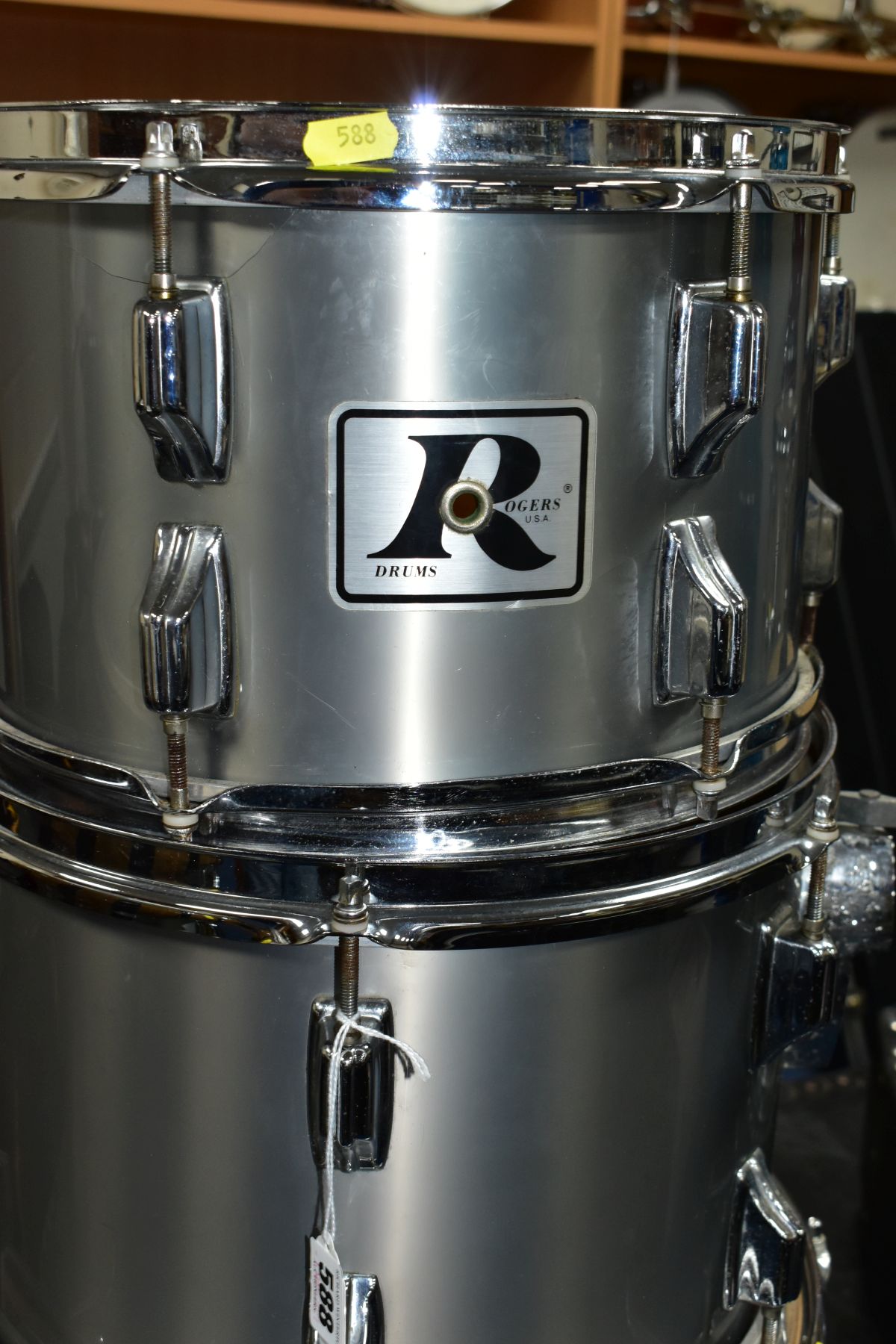 A ROGERS RX8 FIVE SHELL DRUM KIT, in smoke grey with a set of LeBlond fibre cases comprising a 22 - Image 5 of 9