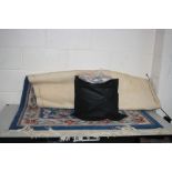 A SILENTNIGHT AEROLUXE AIRBED (QUEEN) with built in air pump and a blue ground modern rug 123x 180cm