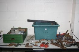TWO TRAYS CONTAINING TOOLS including a Wolfcraft Dovetail and Dowel set, two Marples and three other