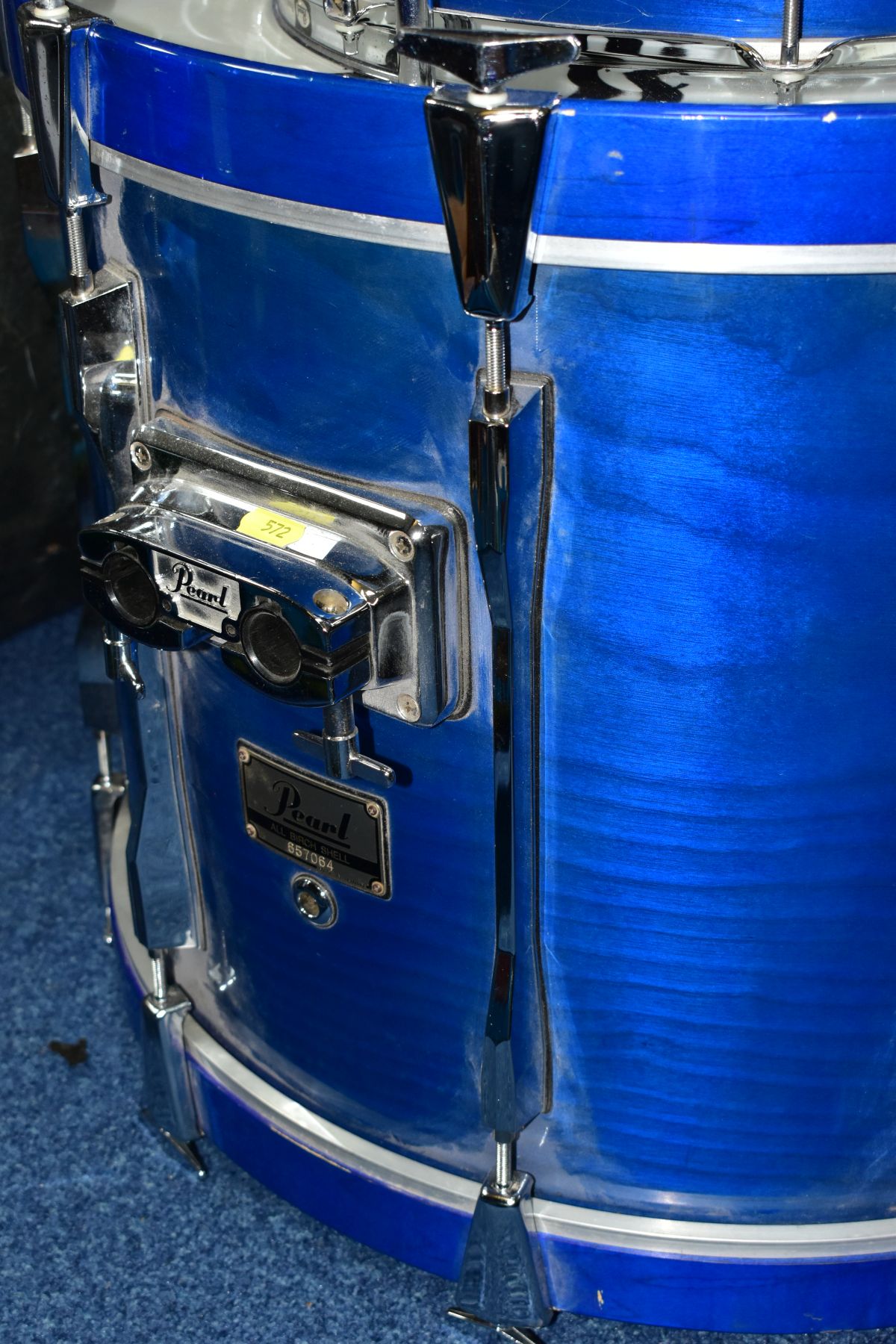 A PEARL BLX FIVE PIECE DRUM KIT, in sheer blue with a set of Pearl padded cases, comprising a 22inch - Image 5 of 7