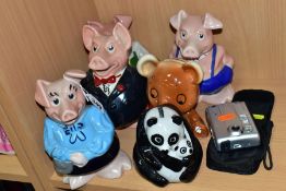 A SET OF FOUR WADE NATWEST PIGGY BANKS, (no Woody) sister has a chip to the back of her feet and