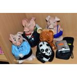 A SET OF FOUR WADE NATWEST PIGGY BANKS, (no Woody) sister has a chip to the back of her feet and