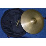 A 1960'S ZILDJIAN 22 INCH RIDE CYMBAL (WEIGHS MORE THAN 3KG) in a Stagg padded cymbal case