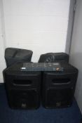 A PAIR OF EV Pb120 12ins SUBS with an EV Xp200A and a controller(untested) and a pair of Pro Lite