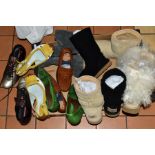 A BOX OF LADIES SHOES/BOOTS comprising a pair of Prada shoes size 3, two pairs of Bottega Veneta
