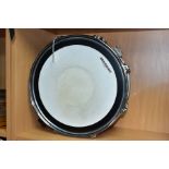 A VINTAGE ROGERS POWERTONE 14 INCH X 5 INCH SNARE DRUM, serial No. 18287