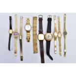 NINE ASSORTED WRISTWATCHES, to include seven ladies watches such as a Calvin Klein silver dialled